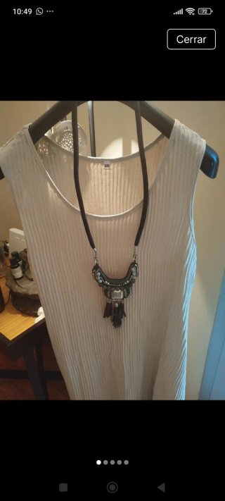 Vestido largo beige licra frío talla XXXL