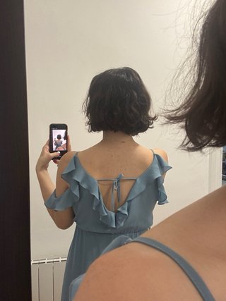 Vestido Topshop azul volantes talla M