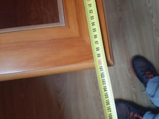 Mesa de centro madera y cristal 1m