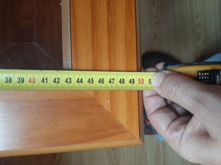 Mesa de centro madera y cristal 1m