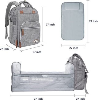 Mochila Pañales Bebé Gris NUEVA