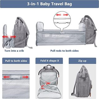 Mochila Pañales Bebé Gris NUEVA
