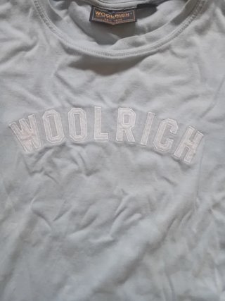 T-shirt Woolrich donna S azzurra e bianca