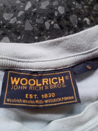 T-shirt Woolrich donna S azzurra e bianca