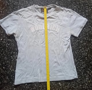 T-shirt Woolrich donna S azzurra e bianca