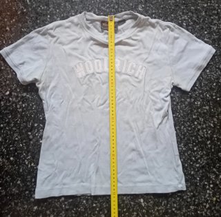 T-shirt Woolrich donna S azzurra e bianca