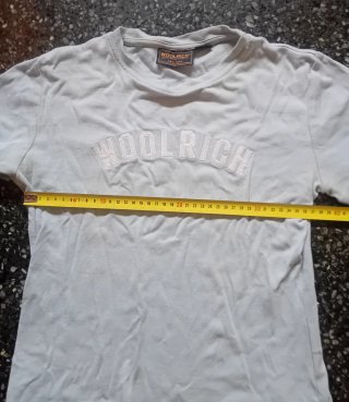 T-shirt Woolrich donna S azzurra e bianca