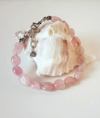 Bracciale con quarzo rosa del Madagascar