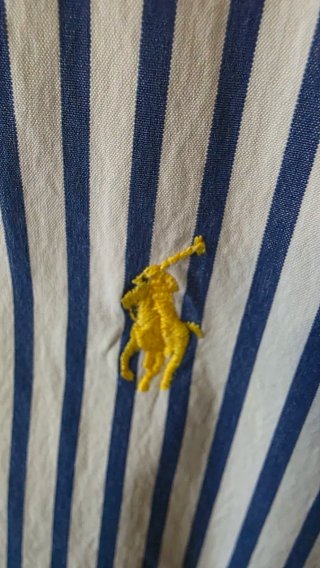 Camisa Polo Ralph Lauren Rayas Azul Talla XL
