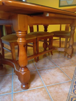 Mesa extensible madera + 6 sillas