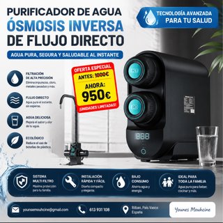 Purificador de Agua Ósmosis Inversa Flujo Directo