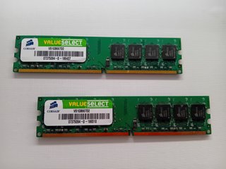 2x Corsair 1GB DDR2 667MHz Módulos RAM PC