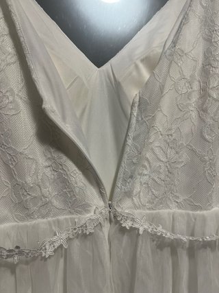 Vestido de Novia Blanco Encaje Manga Campana