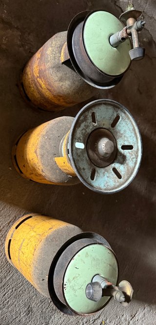Bottiglie Gas Vintage DRAGO con Bruciatore e Stufe