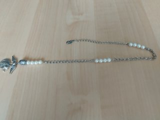 Abaniquero Virgen del Rocío Plata Perlas se ven y