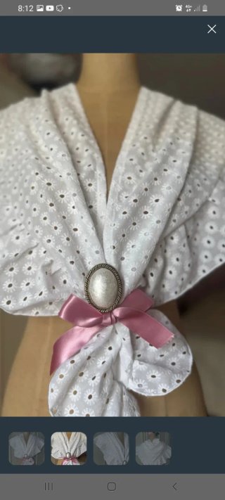 Mantoncillo Flamenca Blanco tela perforada