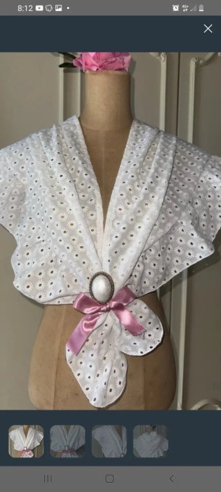 Mantoncillo Flamenca Blanco tela perforada