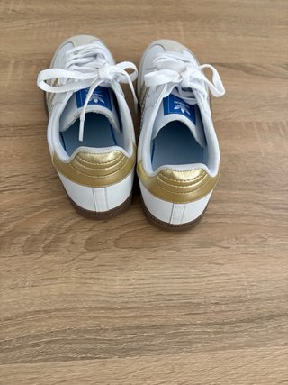 Adidas Samba Mujer Blanco y Dorado