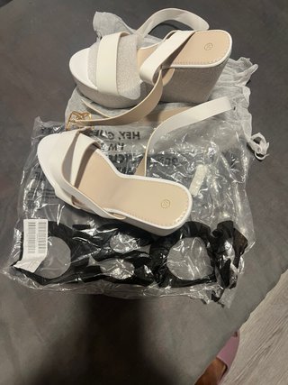 Sandalias de cuña blancas talla 39