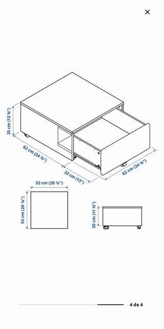 Cajones Ikea SLAKT con ruedas