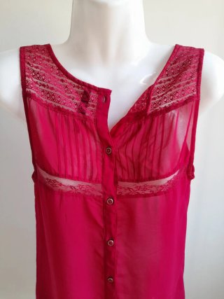 Camisa sin mangas rosa/rojo