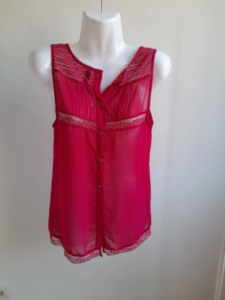 Camisa sin mangas rosa/rojo
