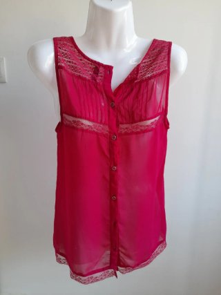 Camisa sin mangas rosa/rojo