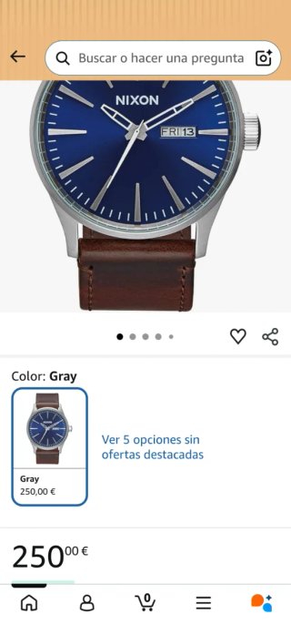 Reloj Nixon Cuarzo Azul Correa Cuero con fecha