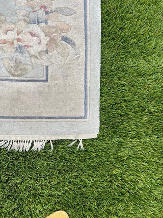 Tappeto Cinese Lana e Seta Beige/Blu