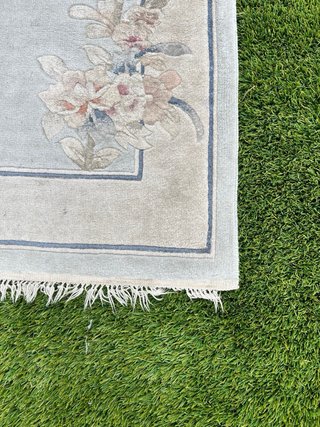 Tappeto Cinese Lana e Seta Beige/Blu