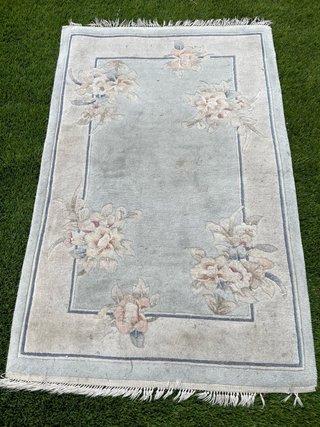 Tappeto Cinese Lana e Seta Beige/Blu