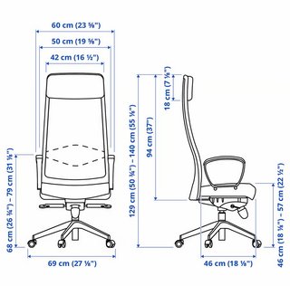 Silla de trabajo Ikea Markus gris