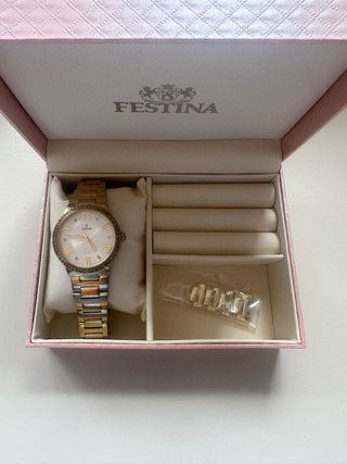 Reloj Festina Mujer Dorado y Plateado Caja Origina