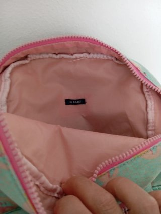 Mochila pequeña flamencos rosa y turquesa
