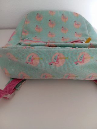 Mochila pequeña flamencos rosa y turquesa