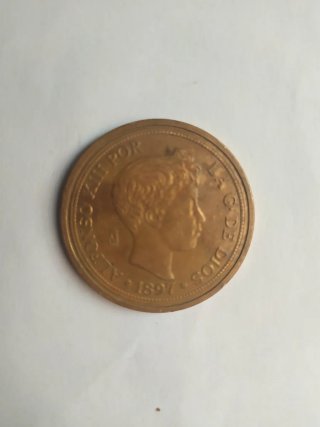 Réplica Moneda Alfonso XIII 100 Pesetas 1897