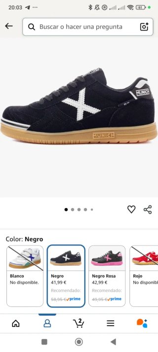 Zapatillas Munich Talla 38 Negras