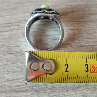 Anillo plata y verde