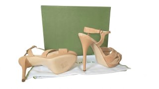 Sandalias Tacón Beige Longchamp More is More