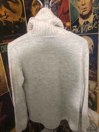 Jersey punto cuello vuelto gris claro
