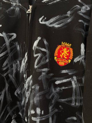 Balenciaga Sudadera Graffiti Cremallera Negra