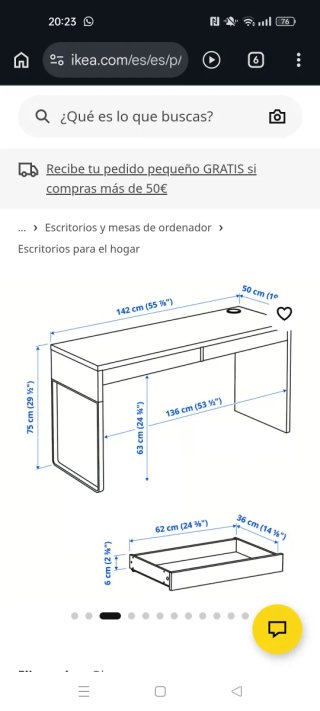Escritorio MICKE Ikea Blanco