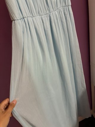 Vestido largo gasa azul