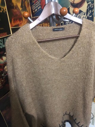Jersey punto camel oversize Made in Italy