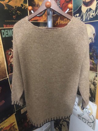Jersey punto camel oversize Made in Italy