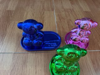 Decoración Oso Tous Cerámica Azul y Verde y Rosa