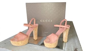 Sandalias Gucci Charlotte Plataforma Rosa