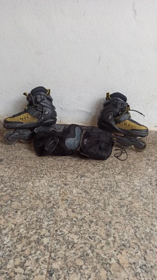 2 pares de Patines Hyports Junior Negros y Amarill