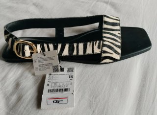 Sandalias Zara Piel Animal Print Talla 39