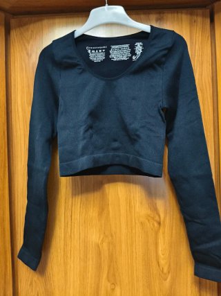 Top Primark manga larga elástico negro Talla S
